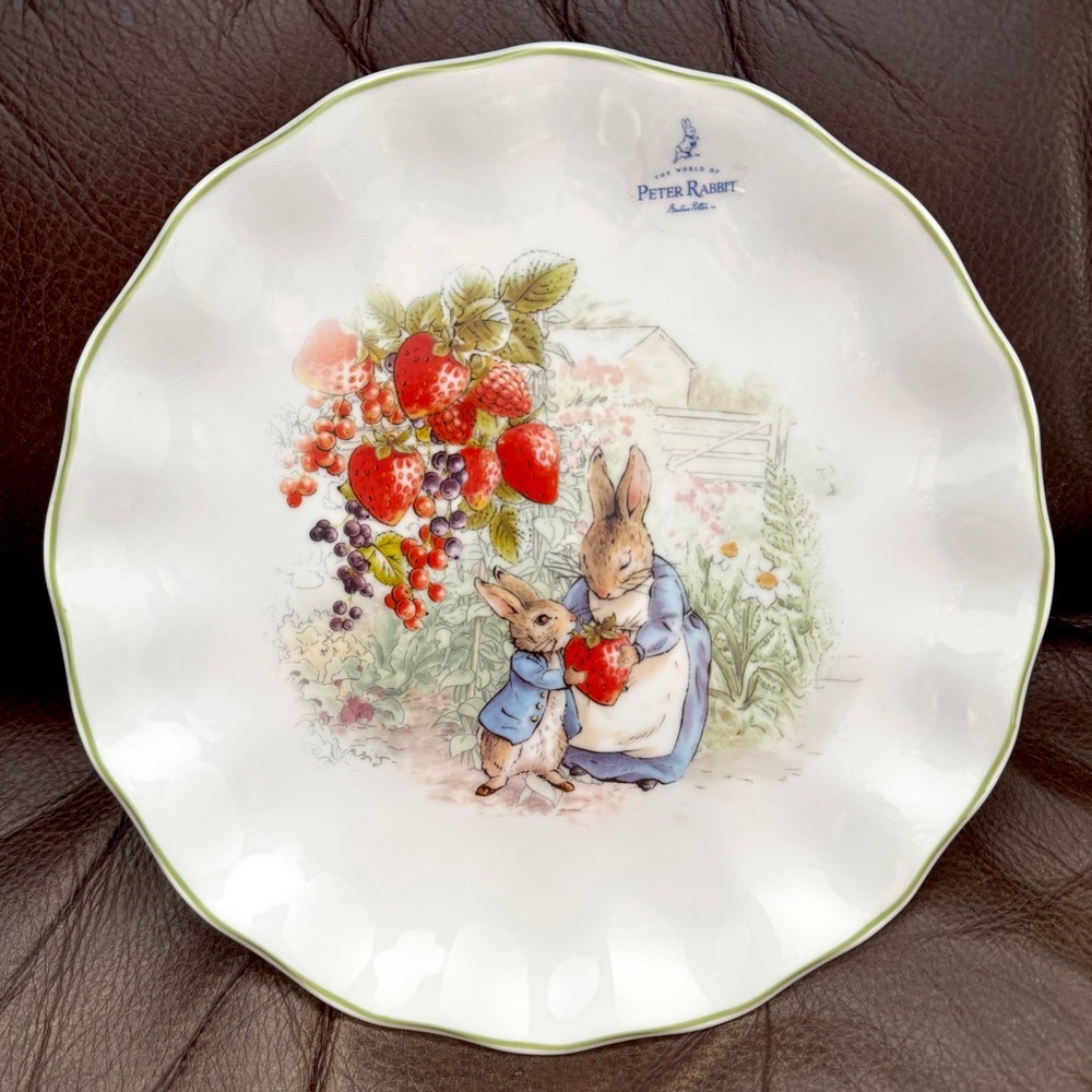 Peter Rabbit & Mrs. Rabbit with Strawberries Decorative Dinner Plate